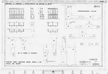 I-A1-6-23 Detailtekening kasten werkkamer archief. Blad 72 : wandbetimmeringen, kasten en houten trappen