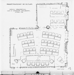 I-A3-9 Schetstekening indeling vergaderzaal Verenigde Vergadering : nieuwbouw Phoenixstraat