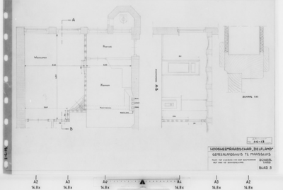 I-C-13 Plan tot aanpassing van het souterrain met het oog op brandgevaar Plattegrond van de keuken en woonkamer, met ...