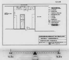 I-F-12 Indeling magazijn chemicalien : centraal laboratorium aan de Broekmolenweg, Rijswijk