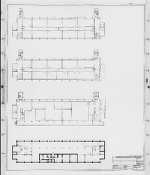 I-F-13 Plattegrond kelder, begane grond, 1e verdieping en 2e verdieping : centraal laboratorium aan de Broekmolenweg, ...