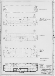 I-F-14 Indeling gebouw met apparatuur en brandblusvoorzieningen. Plattegronden kelder, begane grond, 1e verdieping en ...