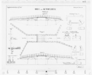 II-A-3 Plantekening van de vernieuwing van de bovenbouw (boven D.P.). Plattegrond en zijaanzichten. Met details. Bestek ...