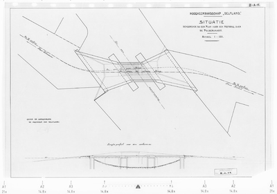 II-A-11 Plattegrond en lengteprofiel hefbrug : Kethelheul te Schiedam