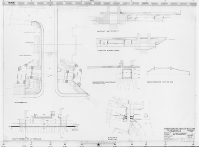 III-D-12 Schutsluis. Gewijzigd plan I. Aanzichten, doorsneden en plattegrond : Vlaardingersluis in Vlaardingen
