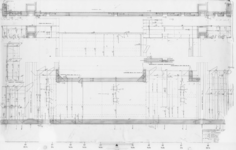 III-D-34A Gegevens betonconstructie wanden kokergedeelte met bedieningshuisje. Aanzichten en doorsneden. Bestek 365. ...