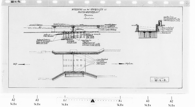 III-L-5 Revisietekening van het plan tot het afbreken van het schotgebint en het bouwen van een schotbalksluisje. ...