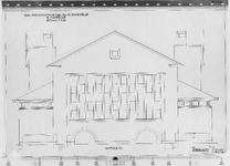 IV-A1-30 plan gem. achtergevel (tekening Arch. Meijburg) : motorgemaal Mr. dr. C.P. Zaayer voorontwerpen, ...