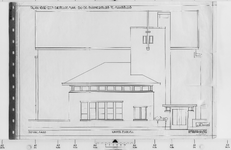 IV-A1-31 plan gem. linker zijgevel (tekening Arch. Meijburg) : motorgemaal Mr. dr. C.P. Zaayer voorontwerpen, ...