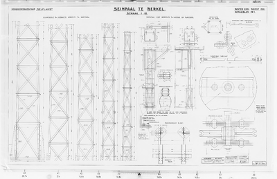 IV-C-25 seinpaal te Berkel best. nr. 229, detailblad nr. 1 details van de paal met ladder : seininrichtingen