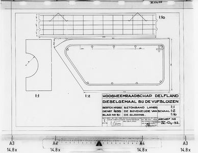 IV-D2-32 betonband langs bovenzijde van de glooiing. bestek 262 blad 51 : gemaal J.M. van de Schalk voorontwerpen, ...