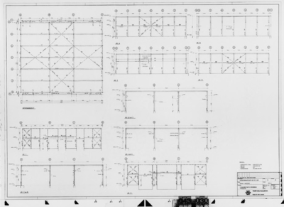 XIV-A-1-125 staalconstructie bovenbouw aanzichten : Gemaal Winsemius 043/030