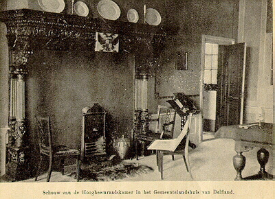 79 Schouw van de Hoogheemraadskamer in het Gemeenlandshuis van Delfland te Maassluis, 1912
