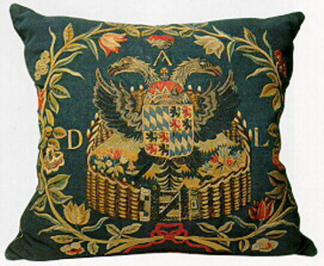61 Kussen met wapen van Hoogheemraadschap van Delfland : geplaatst in Hollandse tuin : derde kwart van de 17e eeuw, 1996