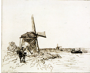 2158 Ets Le chemin de halage (Het Jaagpad) , geëtst door Johan Barthold Jongkind, 1862, z.j.