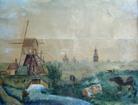 2530 Schilderij van de wipmolen van de Wippolder te Delft.