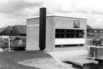 638 Het dieselgemaal Schiegemaal te Schiedam, rivierzijde., 1970