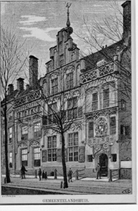 18 Voorgevel van het gemeenlandshuis van Delfland aan de Oude Delft 167 te Delft