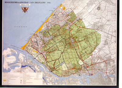 74 Ontwerp kaart Hoogheemraadschap van Delfland 1985 : 1 : 25.000 : op basis van de Topografische kaart van Nederland, ...