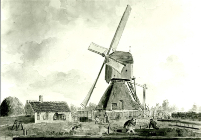 2228 De Bovenmolen van de polder Schieveen te Overschie, geschilderd door C.G. Verburgh, ca. 1820, z.j.