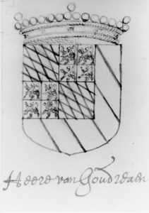 1432 Het wapen van Diderick van Scaghen, heer van Goudreaan. Detail van OAD. inv. nr. 689/4, 1972