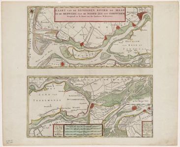 KVD 21 Kaart van de Beneeden rivier de Maas en de Merwede, van de Noordzee tot Gorinchem. Gecopieerd na de kaart van ...