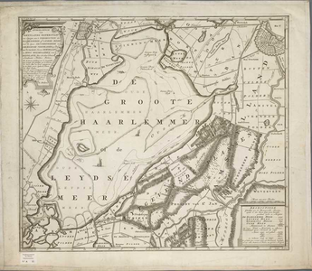 A-0048 Afbeeldinge van Rhijnlands waterstaat ten opzigte van't vergrooten der Haarlemmer of Leydse Meer..., 1740