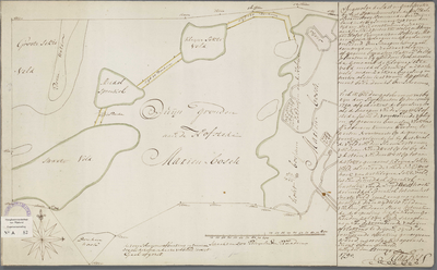 A-0083 [Kaart van enige voor schapenweiden gebruikte duinvlakken met verbindingspad], 1790