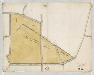 A-0113 [Schetskaart van de op Delfland lozende gedeelten van de ambachten Zoetermeer en Zegwaard], circa 1600