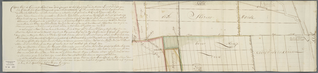 A-0123 Copie uijt de generale kaart, waar op de concepte tot het reguleeren vande nieuwe limiet scheijdi..., 1764