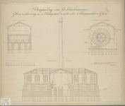 A-0170 Droogmaking van het Haarlemmer meer. Gebouw tot plaatsing van een stoomgemaal te stichten achter ..., 1855