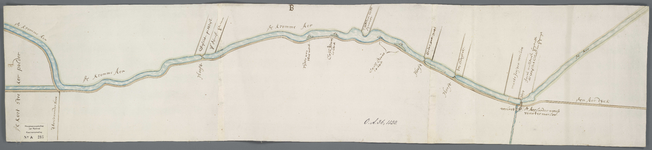 A-0285 [Kaart van de trekweg en vaart tussen Amsterdam en Gouda: de Aar met trekweg van de Aardam tot de..., 1653