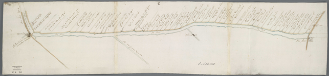 A-0286 [Kaart van de trekweg en vaart tussen Amsterdam en Gouda: de Aar met trekweg van de Aardam tot de..., 1653