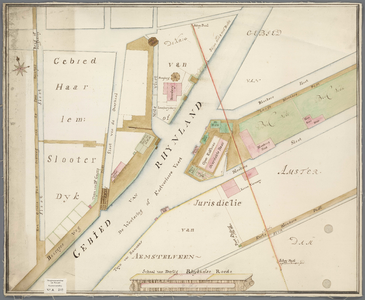 A-0309 [Kaart van een gedeelte van de Kostverlorenwatering met de grensscheiding Amsterdam - Rijnland], 1784