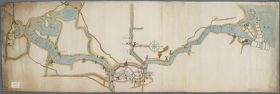 A-0326 [Kaart van het Spaarne, waarop enkele dieptepeilingen bij Spaarndam en bij het Haarlemmermeer sta..., 1602