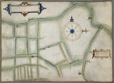 A-0354 [Kaart van de watergangen onder Hazerswoude uitmondend in de Oude Rijn en de Gouwe], 1565