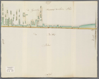 A-0355 [Kaart van de killen nabij de oever van de Grote Hazerswoudse plas], circa 1760