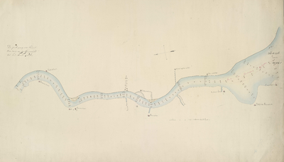 A-0360 [Kaart van de ontworpen verbreding en verdieping van het Spaarne], circa 1839