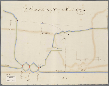 A-0376 [Kaart van de situatie van enige ten behoeve van de visserij geplaatste palen in het Spieringmeer..., 1729