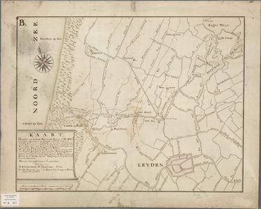 A-0413 Kaart (gecopieert uijt de groote Rhijnlandse kaart d' ao. 1687) waar in is afgetekend een concept..., 1769