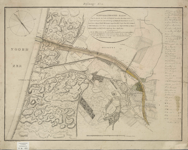 A-0431 Topographische kaart van de situatie der beide Catwijken benoorden den Rhijn, voorstellende het P..., 1803