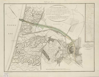 A-0436 Topographische kaart van de situatie der beide Catwijken benoorden den Rhijn, voorstellende het P..., 1810