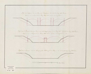 A-0466 Profil van 't kanaal van de Brug met Drijfdeuren tot Sluis S ; Profil van 't kanaal van de Brug i..., 1809