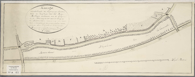 A-0471 Kaartje voorstellende de legging der landen aan de Zuidzijde van het Hooge Mallegat strekkende va..., 1813