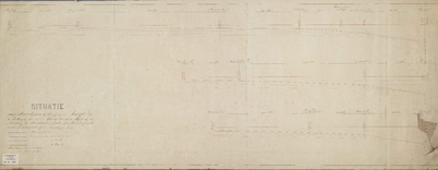 A-0481 Situatie van de stroomlijnen bij lozing op de Noord-Zee te Katwijk, van af de Noord Zee tot de Ri..., 1867