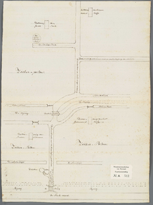 A-0512 [Schetskaart van de situatie van sloten, wegen en bruggen nabij de Schulpvaart onder de Zilk], 1818