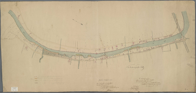 A-0532 [Kadastrale kaart van de Rijn van de spoorwegbrug bij de Vink tot bij Valkenburg, waarop is aange..., 1855