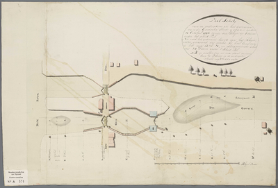 A-0574 Peil schets van de ondiepten in het doorvaren van de Goudsche sluis, 1796