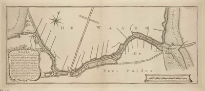 A-0582 Kaart van het water, genaamd het Vuyl Rak, van het Pennings Veer af tot in het Noorder Spaarne; Z..., 1772