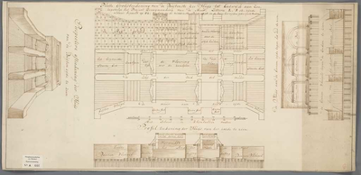 A-0644 Platte grondteekening van de buijtenste zee sluijs tot Catwijk aan Zee : profil teekening der slu..., 1769